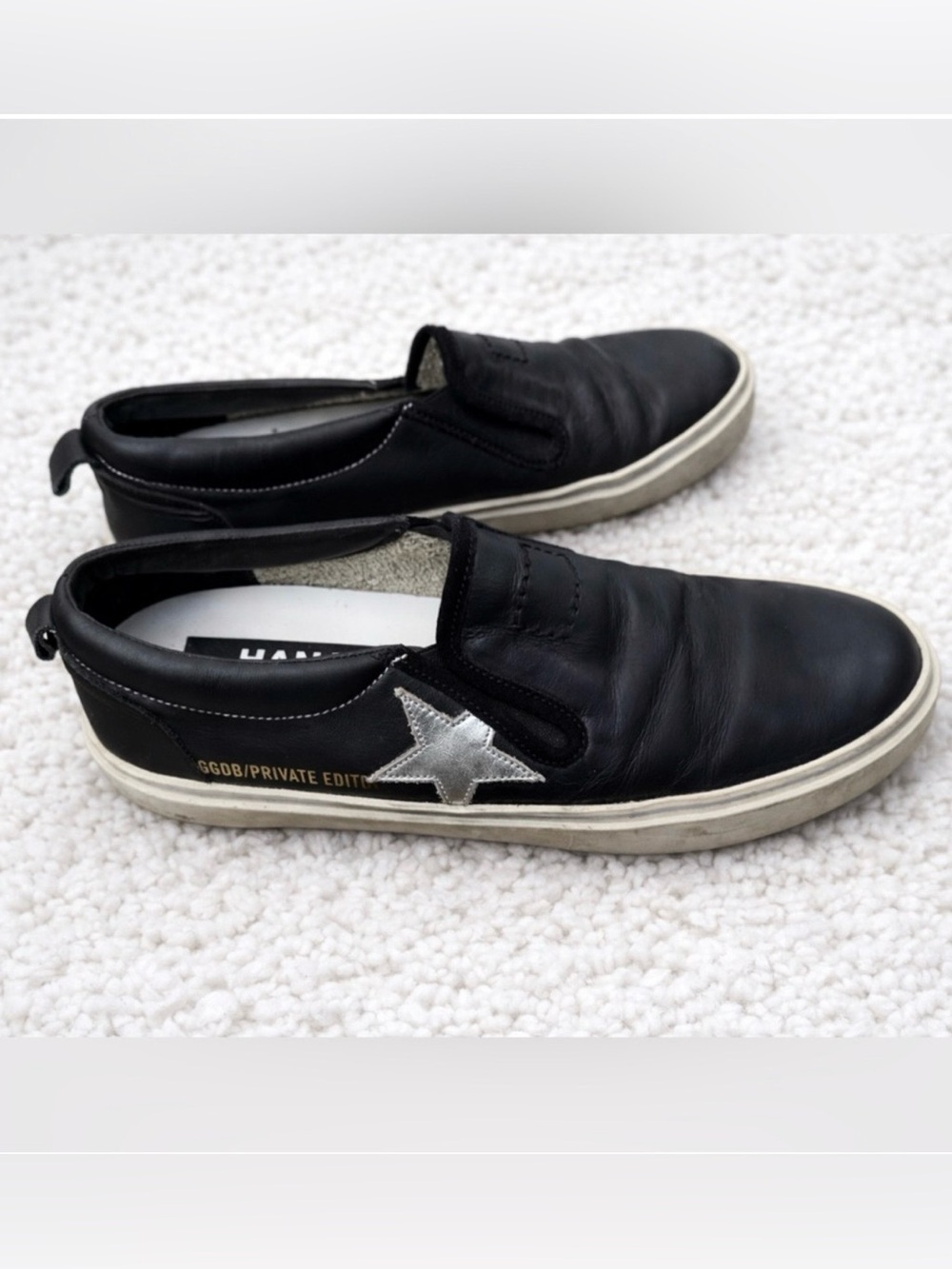 Golden Goose Hanami Private Edition  Leather Slip-On Sneakers with Silver Star